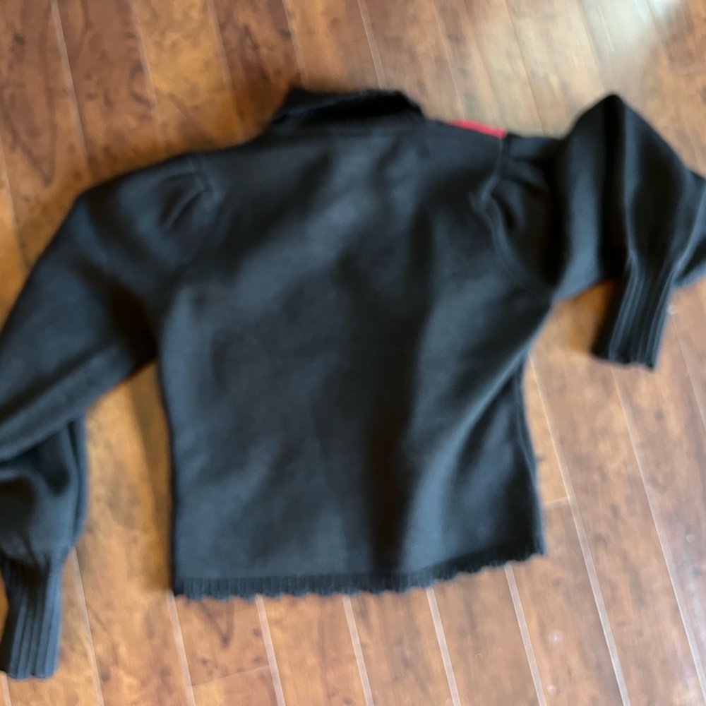🌸🌹🌺 FARM RIO 🌺🌹🌸 Black Bold Colorful Flower Embroidered Knit Sweater - Picture 14 of 16